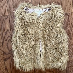 Crew cuts faux fur vest, previously worn.  size XS/S.